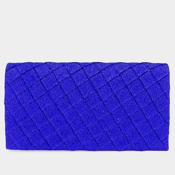 Red & Blue Sparkly Quilted Clutch Crossbody Bag - Picture 1 of 5